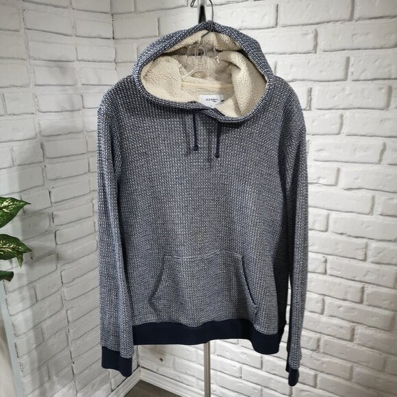Old Navy Ladies Size XL Navy & White Waffle Pattern Pullover Hoodie - Picture 1 of 12